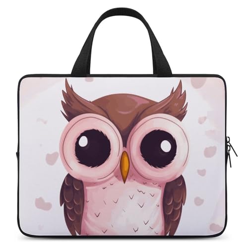 Pochette ordinateur 15 pouces motif hibou au design unique coloré