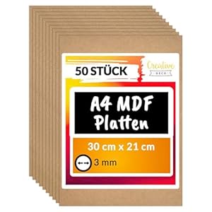 Creative Deco A4 MDF Platten 50 Stück