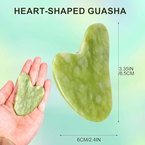 JIEYAO Ferramentas faciais Gua Sha, ferramenta de massagem de jade natural, ferramenta guasha manual