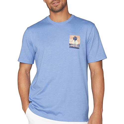 Izod Mens Solid Palm Days Graphic T-Shirt Large Blue #TOP1