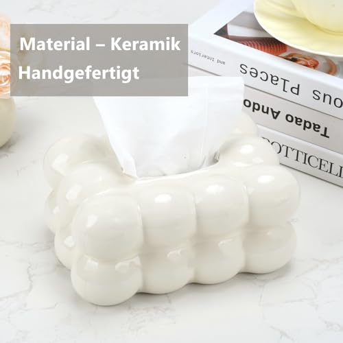 Tuchbox Tissue Box mit Blasenoptik, Moderne Dekorative Taschentuchbox Kosmetiktücher Tücherbox für Wohnzimmer, Badezimmer & Büro– Dekorative Taschentuch Box Taschentuchspende