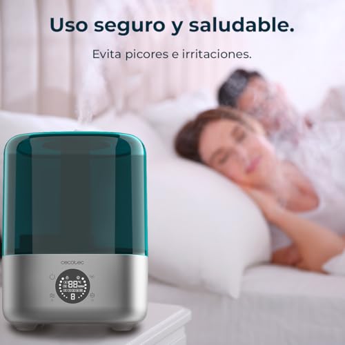 Cecotec Humidificateur d'Eau avec Télécommande Breezecare 2900 Smart. 25W, Humidification Maximale 300 ml/h, Réservoir de 4,5L, Écran Tactile, Minuterie jusqu'à 8h, Contrôle de l'Humidité de 45% à 90%