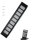 WJUAN 1 Stück Alu Lüftungsgitter 400x80mm schwarz eckig - Belüftungsgitter für Schränke, Schlafzimmer & Türen
