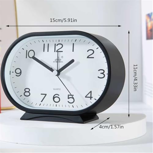 Despertador digital reloj analógico ovalado doméstico multifuncional a pilas 3
