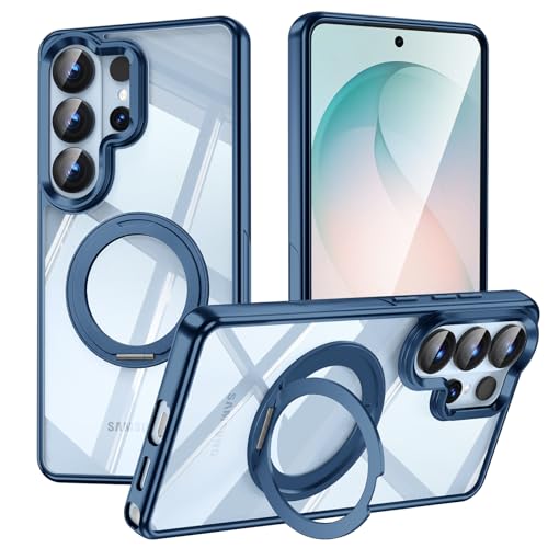 Galaxy S26 Ultra �P�[�X MagSafe�Ή� �����O�X�^���h��̌^�y�c�����Ή��E���掋��/�ʋ�/�d���ɕ֗��z �p�x�����\ �N���A�P�[�X ���b�L�t���[�� ����d�グ �ϏՌ� �J�����ی� ���C�����X�[�d�Ή� �X�g���b�v�z�[���t�� �y�� ���^ 