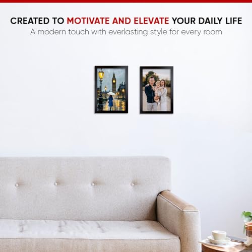 Alison Kingsgate Sleek 12X10 Picture Frame - Engineered Wood with Shatterproof Perspex Front -Perfect for Photos, Posters, Certificates -Suitable for Wall Mount or Tabletop Display - Black - Image 4