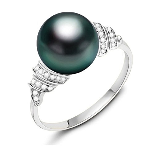 Bague perle de Tahiti 11-12mm GOWE or 9 carats mariage
