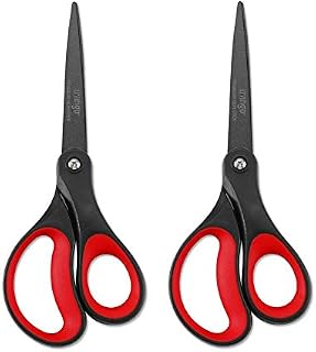 LIVINGO 2 Pack 8" Titanium Non-Stick Scissors, Professional Stainless Steel Comfort Soft Grip