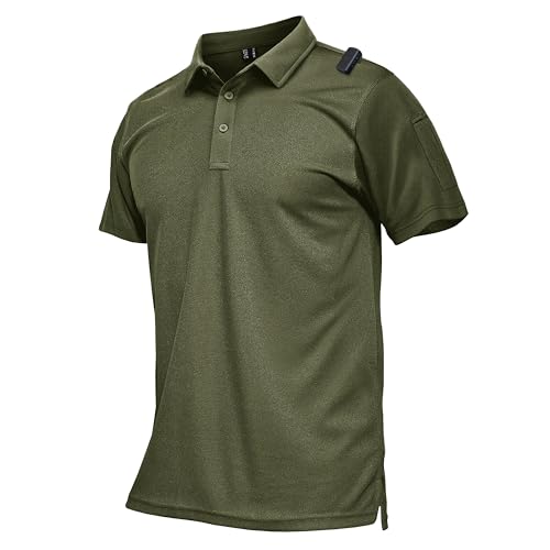 MAGCOMSEN Men's Polo Shirts Short Sleeve Quick Dry Performance Tactical Shirt UPF 50+ Work Golf Polos Collared Shirts