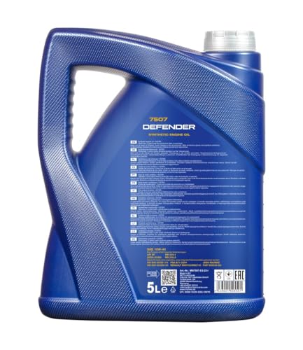 MANNOL Defender Motoröl 10W-40 Teilsynthetisch, 5L - Optimale Leistung & Langlebigkeit für moderne...