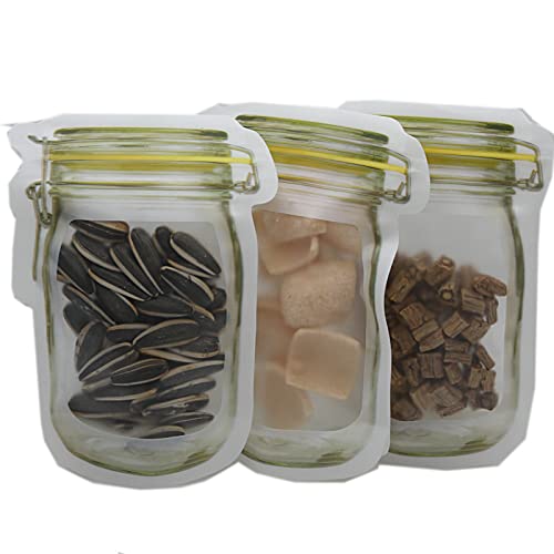 30 Pcs Reusable Mason Jar Bags Ziplock Bags,Portable Food Storage Bags,Airtight Seal Leak-Proof Sandwich Snack Saver Storage For Travel Picnic(Small) #TOP3