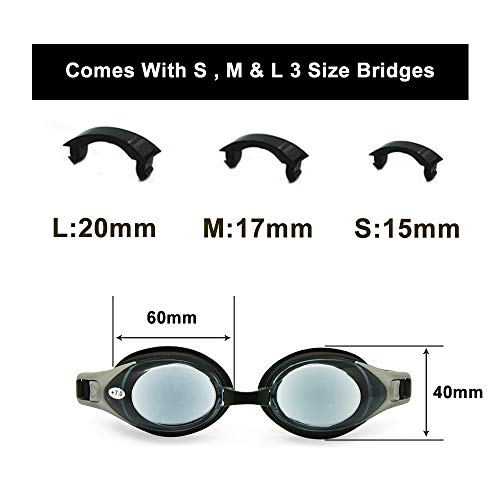 Schwimmbrille mit Sehstärke Enzodate für Sehkorrekturen von +1 bis +8 und -1 bis -8, Bild 2 von 6