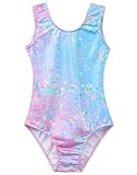 Gymnastics Leotards for Girls Size 5t 4t Shiny Sleeveless One-Piece Graffiti Dot Outfits Dance Tank