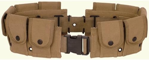 Ultimate Arms Gear Tactical Khaki Tan, Utility Pouch, Cartridge Ammo Tool, Heavy Duty Cotton Canvas Belt