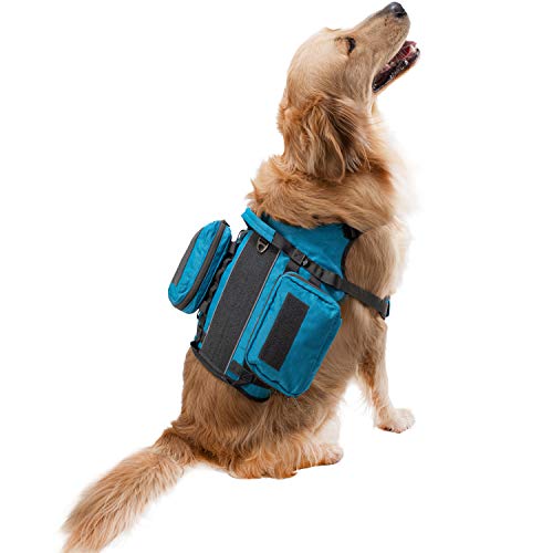 Tactical Dog Vest No Pulling Reflective And Top Handle. Tactical Dog Harness With Pouches Military Molle Style. Top Loop Panel On Top For Patches. K9 Working Dog Vest Easy Control Dog (Large, Purple) #TOP6