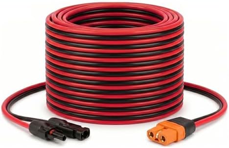 MOOKEERF Solar to XT60i Cable 10AWG 25FT Solar Panel to XT60i Adapter Connector XT60i-F Extension Cable for Portable Power Station Solar Generator