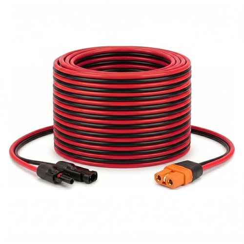 MOOKEERF Solar to XT60i Cable 10AWG 25FT Solar Panel to XT60i Adapter Connector XT60i-F Extension Cable for Portable Power Station Generator(25feet)