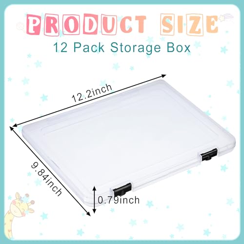 Cholemy Caixa de armazenamento de papel para álbum de recortes A4, 12 peças, transparente, portátil,
