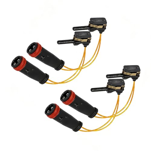 Zigeiya 4 PCS Car Brake Pad Wear Sensors, Front Rear Brake Alarm Line, Replacement OEM# 2115401717 2205400617 2205400717, Compatible with Mercedes-Benz E350 W211 W220 C300 C350 (Black)