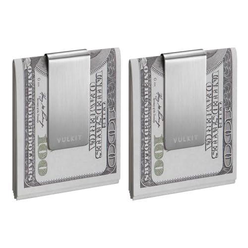 Image of VULKIT Money Clip Stainless Steel Cash Holder EDC Accessories Men's Money Clips
