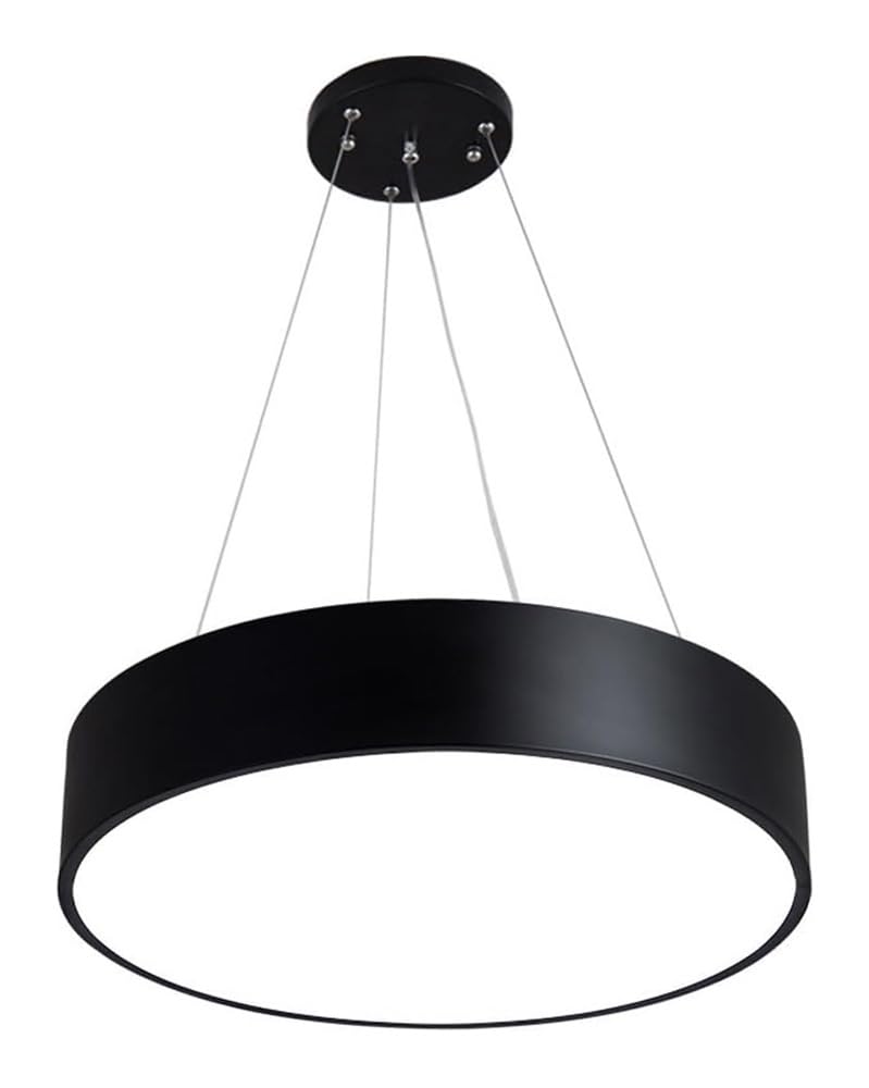 Lampe suspendue réglable noire avec phare LED 33W et abat-jour acrylique anti-éblouissement
