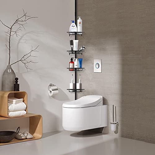 Étagère de douche réglable aspect chromé haute résistance HUOLE - 5
