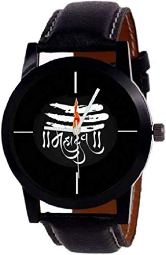 Tarido TD_MAHADEV002 MAHADEV Black dial Black Genuine Leather Strap Analogue Wrist Watch - for Men