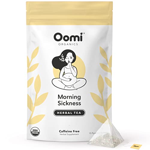 Oomi Morning Sickness Herbal Tea - USDA Organic Ginger & Rooibos Tea for Pregnant Women - Caffeine Free 30 cups