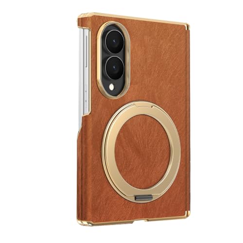 KOOLRIVER�EFor Galaxy Z Fold8 �P�[�X �J�o�[ �܂肽���݌^ �ϏՌ� ���b�L PU���U�[ �ԍڃz���_�[�Ή� ��̌^�����O�t�� �X�^���h�@�\(�u���E��) [���s�A���i]