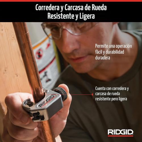 Miniatura 5 de Ridgid 32985 Modelo 104 Cortador De Tuberías Para Espacios Estrechos, Cortador De Tubos De 4,8 Mm A 23,8 Mm