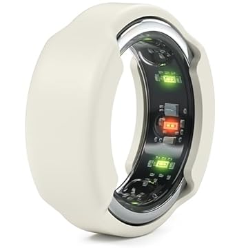 Rinfit Protetor de anel de silicone compatível com SAMSUNG Galaxy Ring e Oura Ring - Capa de anel inteligente - SlimFit - Design pendente de patente - Nude, M