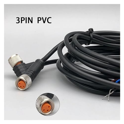 Sensor inductivo M8 cilíndrico con protección IP65 conector metal de 3 pines cable PVC 2m 6