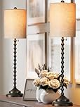 Lampworks Buffet Lamps, Table Lamps Set of 2-30" Tall with Sturdy Metal Bases & Textured Linen Shades - UL Certified, Ideal for Creating a Cozy Vibe in Living Rooms, Dining Rooms & Entryways