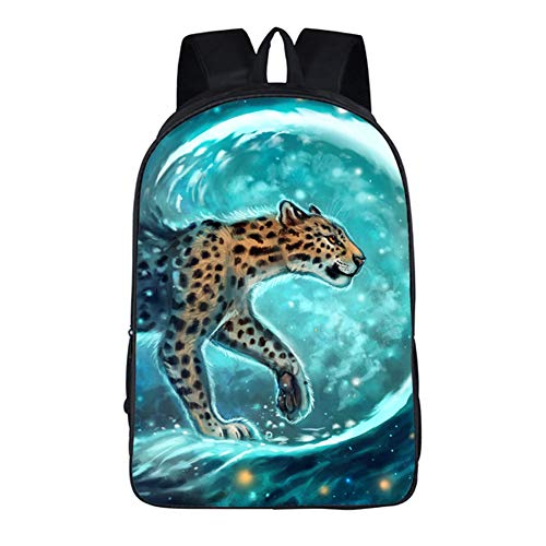 Enhome 3D Schulrucksack, Reißverschluss Schultasche Mode Beliebte Drucken Sport Beiläufig Rucksack Studenten Bookbag Kinder Jungen Teen Rucksäcke Unisex (Leopard im Wasser,42 * 29 * 16cm) Cover