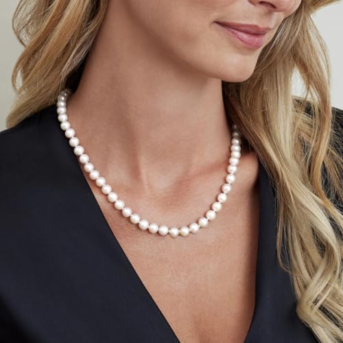 Senteria Pearl Necklaces for Women Dainty Pearl Choker Necklace for Women Men Wedding Gifts for Brides Bridesmaid 8mm Hand Knotted Pearl Strand With Fine Gifts Box2