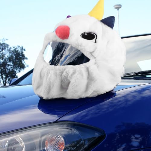 Funda decorativa casco moto unicornio felpa ligera ajuste rápido y seguro 4
