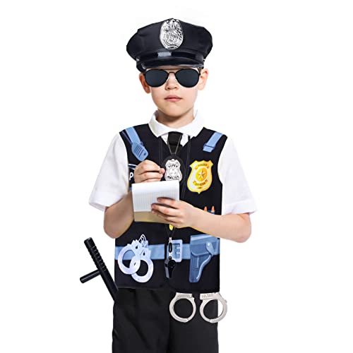Disfraz infantil de policía set 7 piezas para niños miniatura 7