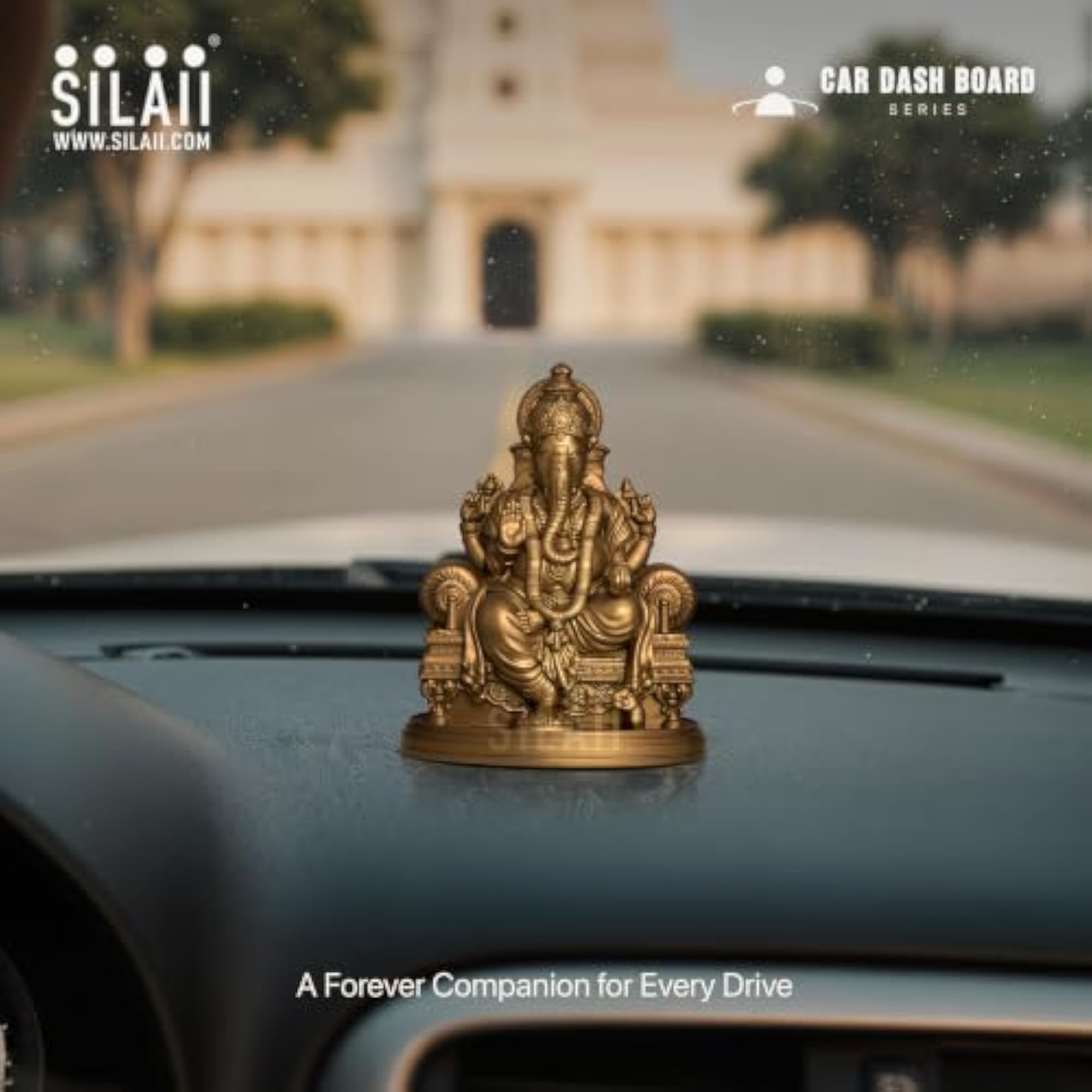 Lord Ganesha Car Dashboard Idol, 3 Inch Miniature Statue