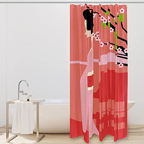 Rideau de Douche Fleurs de Prunier Imperméable pour Salle de Bain