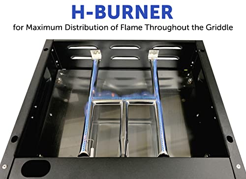 Flame King Flat Top Portable Propane Cast Iron Grill Griddle Tabletop, RV or Wall Mounted, Stand on Floor for Outdoor Camping, RV, Marine,Black - Image 6