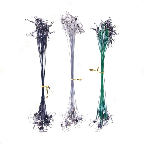 Set de 45 líderes de acero inoxidable para pesca 3 colores miniatura 1