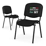 Topsit 2er Set Besucherstuhl ISO, Bequemer Konferenzstuhl, stapelbar, mit gepolsterter Sitzfläche...