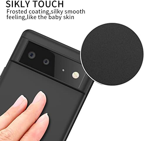 X-level Google Pixel 6 Case, [Guardian Series] Ultra Thin Slim Soft Flexible TPU Bumper Matt Finish Protective Phone Cover Case for Google Pixel 6 - Black