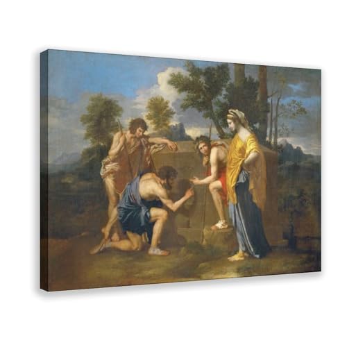 Impression sur toile Nicolas Poussin Les bergers arcadiens cadre 30x45 cm