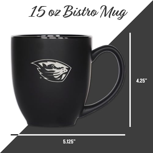Image of Rico Industries NCAA Primary 15-Oz Personalized Matte Black Bistro Mug - for Hot or Cold Drinks