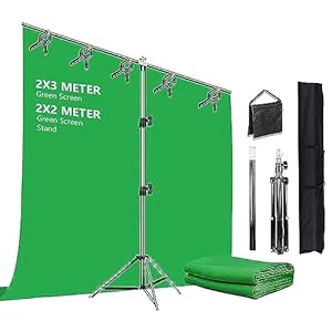 Mocoli KH-001 Greenscreen Hintergrund mit Ständer 2x2m