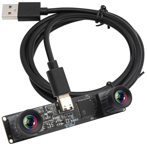 ELP 210fps Monochrome Global Shutter USB Camera Module - Dual Lens Synchronization B/W Web for PC, 800P 120fps Lightburn, USB2.0 OmniVision OV9281 Binocular (83 No Distortion Lens) by ELP - Used condition - US$64.82