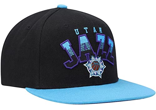 Mitchell & Ness Utah Jazz Gradient Snapback Adjustable Hat Cap - Black