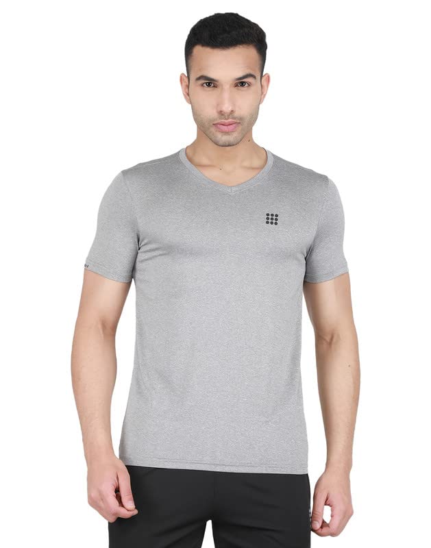 ROCK.ITMens Polyester Blend Olive Solid V Neck T-Shirt