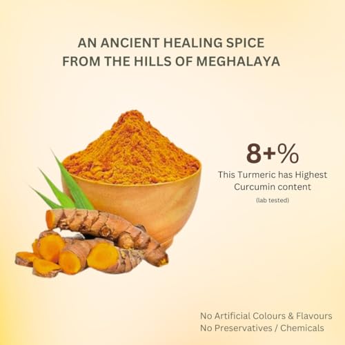 Pahari Roots - Authentic Lakadong Turmeric Powder (1 kg) | Finest Organic Wild Haldi From Meghalaya | Ayurvedic Healing & Aromatic with 11% curcumin with Lab Report